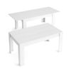 Mesa De Comedor Extensible De 140cm Hasta 200cm, Color Blanco Mate,  90.4 Ancho X 140.4/200.4 Largo 76.1 Cm Altura