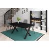 Mesa De Comedor, 8 Comensales, 170, Robusta Y Estable Gracias A Su Estructura Y Patas Macizas, Ideal Para Reuniones Familiares, Negro, Estilo Industrial