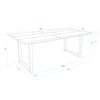 Mesa De Comedor, 10 Comensales, 200, Robusta Y Estable Gracias A Su Estructura Y Patas Macizas, Ideal Para Reuniones Familiares, Blanco, Estilo Industrial