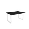 Mesa De Comedor, 6 Comensales, 140, Robusta Y Estable Gracias A Su Estructura Y Patas Macizas, Ideal Para Reuniones Familiares, Negro, Estilo Industrial