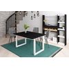 Mesa De Comedor, 6 Comensales, 140, Robusta Y Estable Gracias A Su Estructura Y Patas Macizas, Ideal Para Reuniones Familiares, Negro, Estilo Industrial