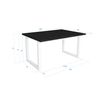 Mesa De Comedor, 6 Comensales, 140, Robusta Y Estable Gracias A Su Estructura Y Patas Macizas, Ideal Para Reuniones Familiares, Negro, Estilo Industrial