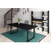 Mesa De Comedor, 10 Comensales, 200, Robusta Y Estable Gracias A Su Estructura Y Patas Macizas, Ideal Para Reuniones Familiares, Negro, Estilo Industrial