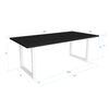 Mesa De Comedor, 10 Comensales, 200, Robusta Y Estable Gracias A Su Estructura Y Patas Macizas, Ideal Para Reuniones Familiares, Negro, Estilo Industrial