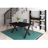 Mesa De Comedor, 6 Comensales, 140, Robusta Y Estable Gracias A Su Estructura Y Patas Macizas, Ideal Para Reuniones Familiares, Negro, Estilo Industrial