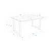 Mesa De Comedor, 6 Comensales, 140, Robusta Y Estable Gracias A Su Estructura Y Patas Macizas, Ideal Para Reuniones Familiares, Blanco, Estilo Industrial