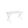 Mesa De Comedor, 6 Comensales, 140, Robusta Y Estable Gracias A Su Estructura Y Patas Macizas, Ideal Para Reuniones Familiares, Blanco, Estilo Industrial