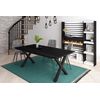 Mesa De Comedor, 10 Comensales, 200, Robusta Y Estable Gracias A Su Estructura Y Patas Macizas, Ideal Para Reuniones Familiares, Negro, Estilo Industrial