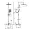 Kibath Columna De Ducha Termostático Redonda 80-120 Cm Lop Acabado Cromo Brillo Fabricado En Latón