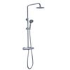 Kibath Columna De Ducha Termostático Redonda 75-125 Cm Acabado Cromo Brillo Fabricado En Latón