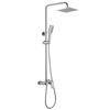 Kibath Columna De Ducha Monomando Cuadrada 79-125 Cm Six Acabado Cromo Brillo Fabricado En Latón