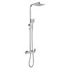 Kibath Columna De Ducha Monomando Cuadrada 79-125 Cm Dua Acabado Cromo Brillo Fabricado En Latón