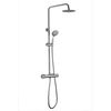 Kibath Columna De Ducha Termostático Redonda 75-125 Cm Acabado Cromo Brillo Fabricado En Latón