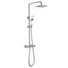 Kibath Columna De Ducha Termostático Cuadrada 75-125 Cm Acabado Cromo Brillo Fabricado En Latón