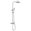 Kibath Columna De Ducha Monomando Cuadrada 100-150 Cm Dua Extralarga Acabado Cromo Brillo Fabricado En Latón