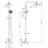 Kibath Columna De Ducha Monomando Redonda 100-150 Cm Six Extralarga Acabado Cromo Brillo Fabricado En Latón