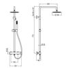 Kibath Columna De Ducha Monomando Redonda 83-126 Cm Tor Acabado Cromo Brillo Fabricado En Latón