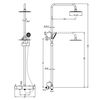 Kibath Columna De Ducha Monomando Redonda 100-150 Cm Tor Extralarga Acabado Cromo Brillo Fabricado En Latón