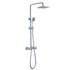 Kibath Columna De Ducha Termostático Cuadrada 100-150 Cm Extralarga Acabado Cromo Brillo Fabricado En Latón