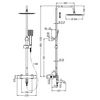 Kibath Columna De Ducha Termostático Cuadrada 100-150 Cm Extralarga Acabado Cromo Brillo Fabricado En Latón