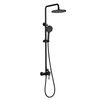 Kibath Columna De Ducha Monomando Redonda 96-136 Cm Oso Acabado Negro Mate Fabricado En Latón