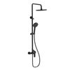 Kibath Columna De Ducha Monomando Redonda 96-136 Cm Dak Acabado Negro Mate Fabricado En Latón