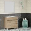 Mueble De Baño Con Lavabo,, Mod. Urban 80x45 Cm  Acabado Cambrian Mate 2 Cajones Y 2 Puertas