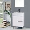 Mueble De Baño Con Lavabo, Espejo Y Aplique Led, Mod. Urban 60x45 Cm  Acabado Blanco Brillo 2 Cajones Y Puerta