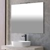 Mueble De Baño Con Lavabo, Espejo Y Aplique Led, Mod. Muro 80x45 Cm  Acabado Roble Gris Mate 1 Cajón Suspendido