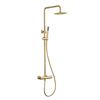 Kibath Columna De Ducha Monomando Redonda 78-125 Cm Acabado Oro Cepillado Fabricado En Latón