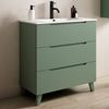 Mueble De Baño Con Lavabo,, Mod. Boreal 80x45 Cm  Acabado Verde Lago Mate 3 Cajones Con Patas