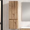 Mueble Auxiliar De Baño, Mod. Sirex 35x27 Cm  Acabado Teca Claro Mate De Colgar