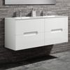 Mueble De Baño Con Lavabo,, Mod. Victoria 120x45 Cm  Acabado Blanco Mate 2 Cajones Suspendido