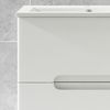 Mueble De Baño Con Lavabo,, Mod. Victoria 120x45 Cm  Acabado Blanco Mate 2 Cajones Suspendido