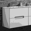 Mueble De Baño Con Lavabo,, Mod. Victoria 120x45 Cm  Acabado Grafito Mate 2 Cajones Suspendido