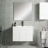 Mueble De Baño Con Lavabo, Espejo Y Aplique Led, Mod. Urban 80x45 Cm  Acabado Blanco Brillo 2 Cajones Y 2 Puertas