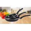 Bateria De Cocina 7 Piezas + Set Juego 3 Sartenes 18-20-24cm, Acero Vitrificado 820ºc, Libre Pfoa Negro  Magefesa Kenia