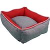 Cama Cuna Cuadrada Bicolor Reversible T4 70x60  Rojo/gris