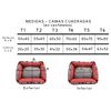 Cama Cuna Cuadrada Bicolor Reversible T4 70x60  Rojo/gris