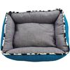 Cama Cuna Cuadrada Bicolor Reversible T4 70x60  Turquesa/gris