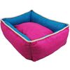 Cama Cuna Cuadrada Bicolor Reversible T4 70x60  Turquesa/rosa