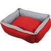 Cama Cuna Cuadrada Bicolor Reversible T1 50x40  Rojo/gris