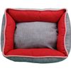 Cama Cuna Cuadrada Bicolor Reversible T1 50x40  Rojo/gris