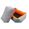 Cama Cuna Cuadrada Bicolor Reversible T1 50x40  Naranja/gris