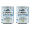 Pack 2  Colágeno + Glucosamina En Polvo 200 G  Health4u