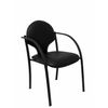 Pack 2 Silla Confidente Hellin Chasis Negro Piel Negro