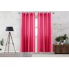 Cortina Jaspeada Lisa Anillas Vipalia 150x260 Cm Fucsia