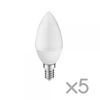 Pack 5 X Bombilla Led A2bc Vela E14 6w Luz Cálida