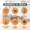 Pack 4 Recipientes De Cristal 360 Ml Luxury & Grace Recipientes Herméticos Para Alimentos.