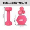 Set 2 Mancuernas Neopreno 2 Kg - Unycos - Pesas Hexagonales Antideslizantes Rosa